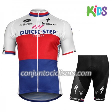 Conjunto Maillot + Culotte Corto 2017 Quick-Step Floors Campeonato de la República Checa Niños